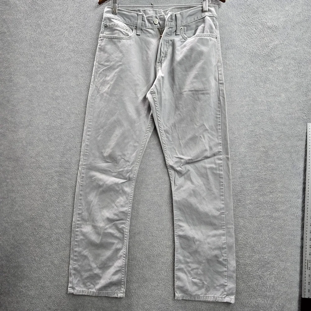 Levi's 514 Men Pants 31X32 Gray Straight Fit Button Zipper Twill 29